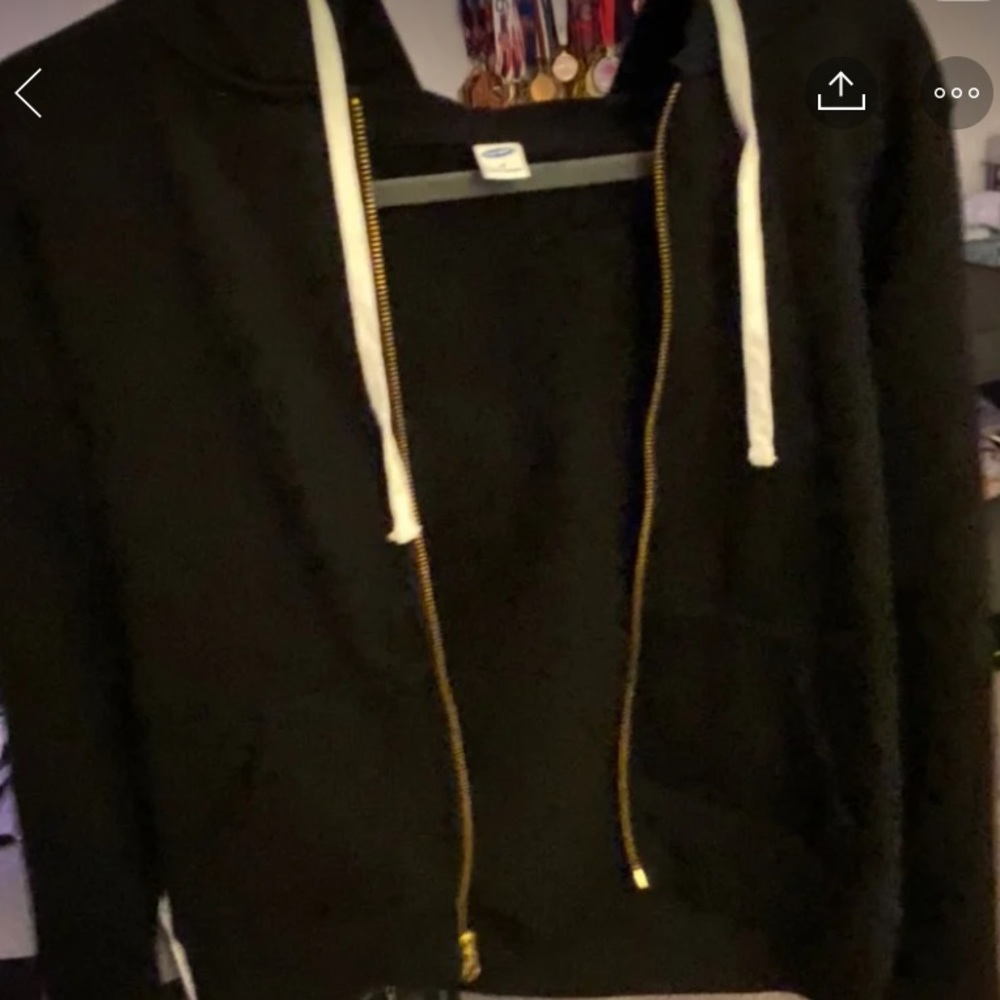 Black Hooded Zip Up